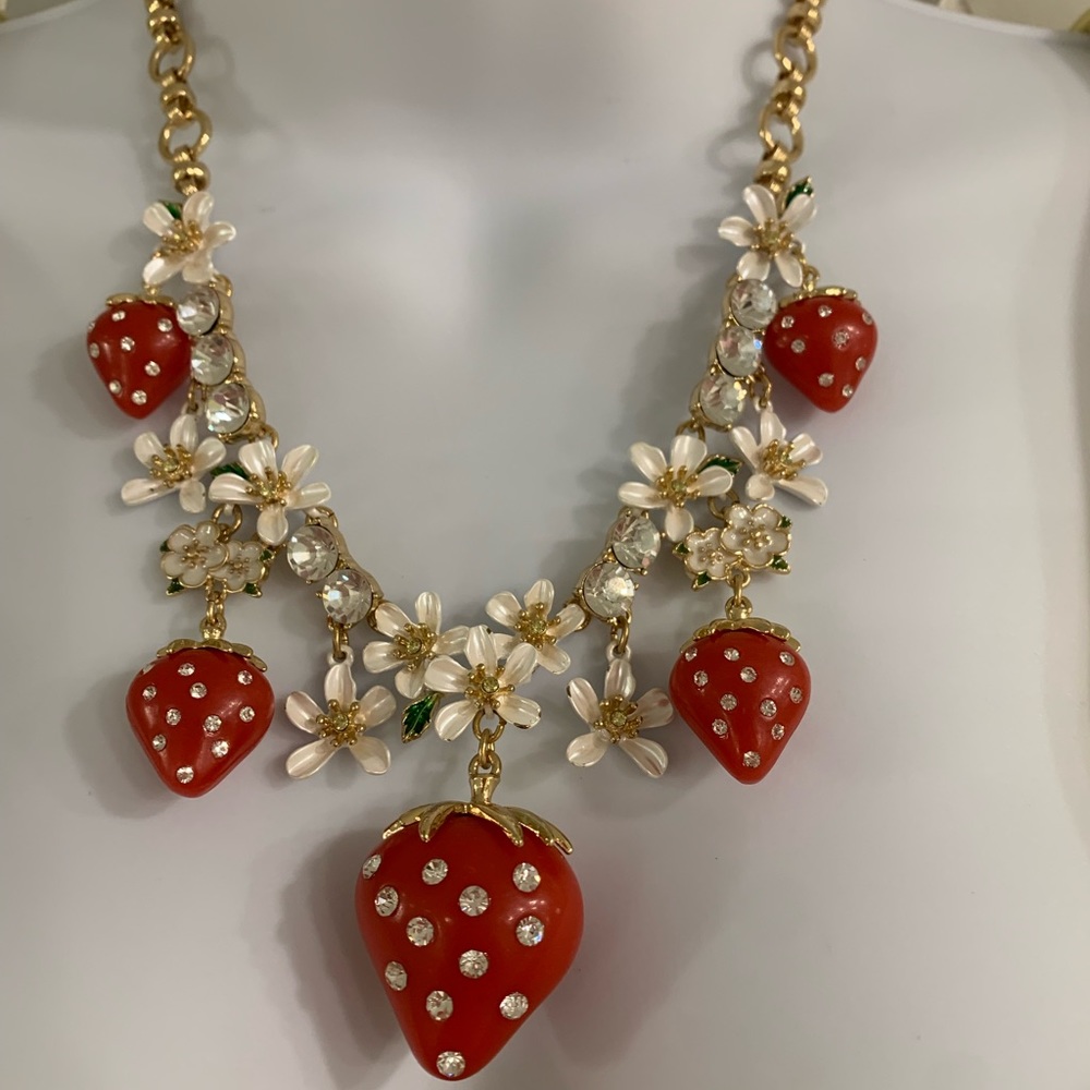 Betsy Johnson Strawberry Necklace